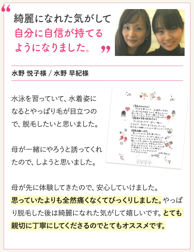 お喜びの声いただいております